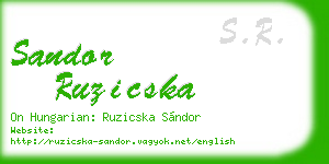 sandor ruzicska business card